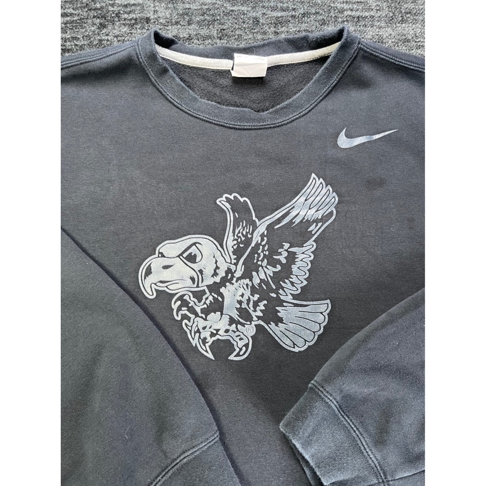 Nike Sweatshirt Mens XXL Black Eagle Graphic Swoosh Pullover Fleece Crewneck - Picture 2 of 6